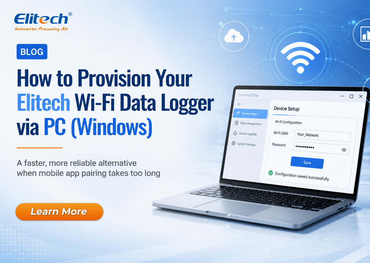 PC provisioning for Elitech Wi-Fi temperature and humidity data loggers
