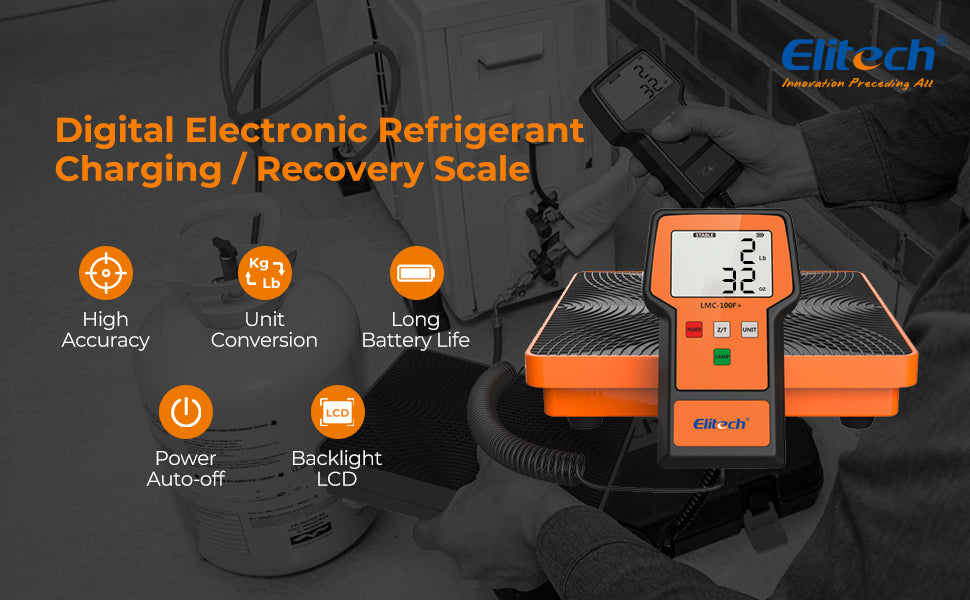 Elitech User Manual | LMC-100A LMC-100F Refrigerant Charging Scale