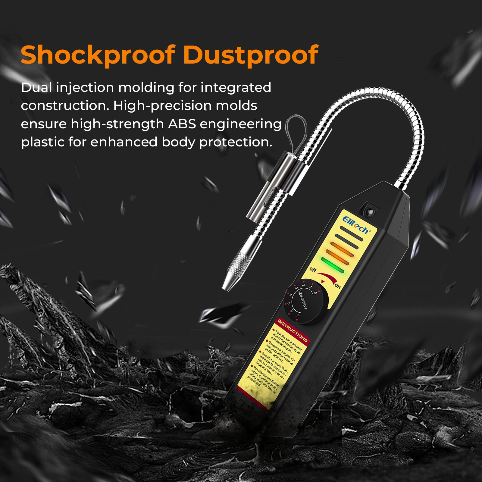 Elitech LMG-10 & WJL-6000SUV Refrigeration Heat Pump Digital Manifold Gauge Set & Leak Detector with UV LED Corona Sensor AC Halogen Gas Leaking Detection, HVAC system