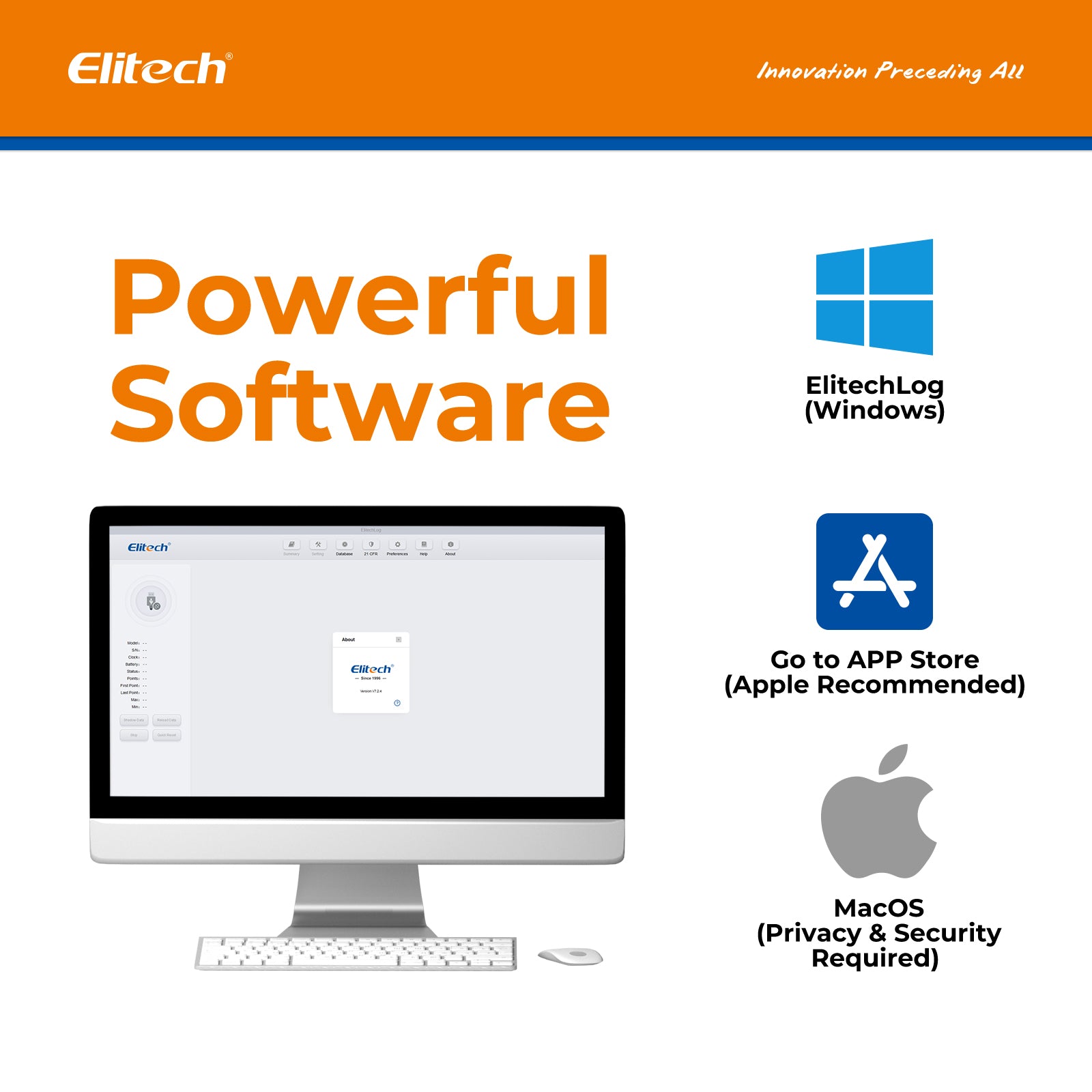 Elitech RC-4 Pro PDF USB Digital Temperature Data Logger Reuseable Recorder DDL 64000 Points High Accuracy, Shadow Data, Built-in Buzzer, Auto PDF CSV Report, Windows/MacOS Software