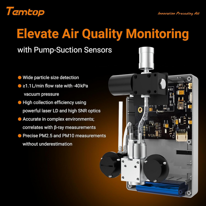 Temtop PMD 371 Monitor de aerosol Monitor de polvo contador de partículas portátil, siete salidas de números de partículas, concentraciones de cinco tipos de partículas