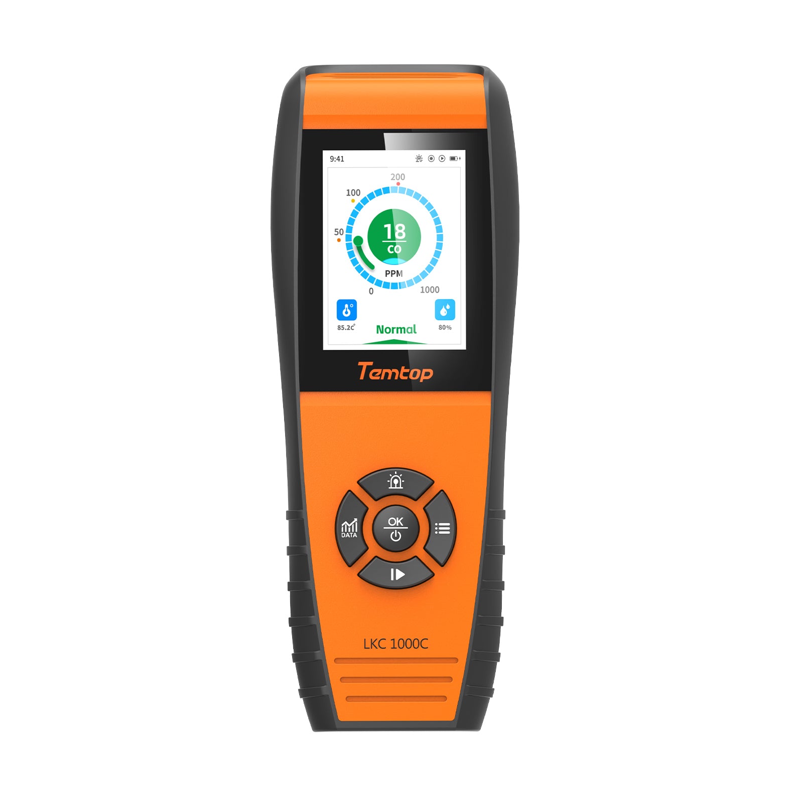 Temtop LKC-1000C Portable CO Detector with TFT Color LCD Screen, USB Data Export, Calibration, and Adjustable Alarm Threshold