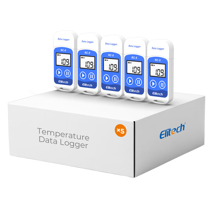Elitech RC-5 Temperature Data Logger, Data Recorder, USB 2.0 Graphic Report, 32000 Points with Internal Sensor