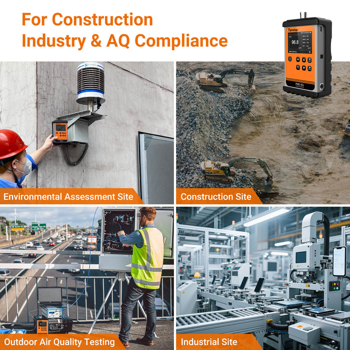 Monitor de aerosol Temtop PMD 351 Contador de partículas portátil, PM1.0, PM2.5, PM4.0, PM10, Monitor TSP, con tipo de comunicación USB o RS-232