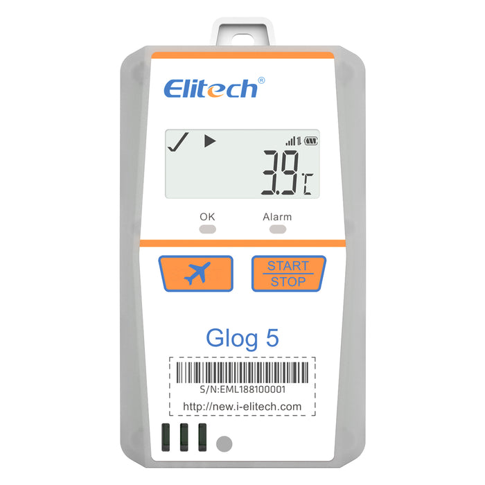 Elitech Glog 5 Singe-Use Temperature Data Logger Support 2G/4G Communication, Disposable IoT Recorder