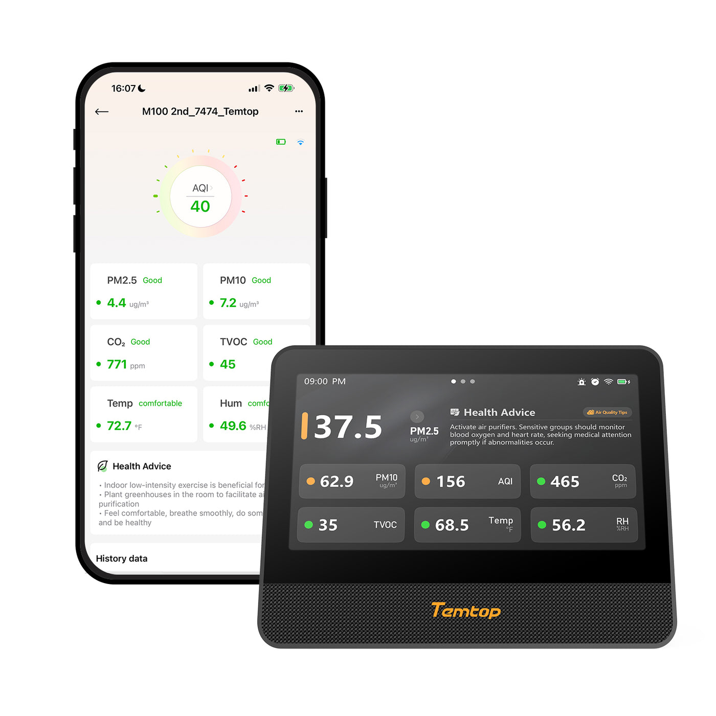 Temtop M100 2nd WiFi Air Quality Monitor — ElitechEU