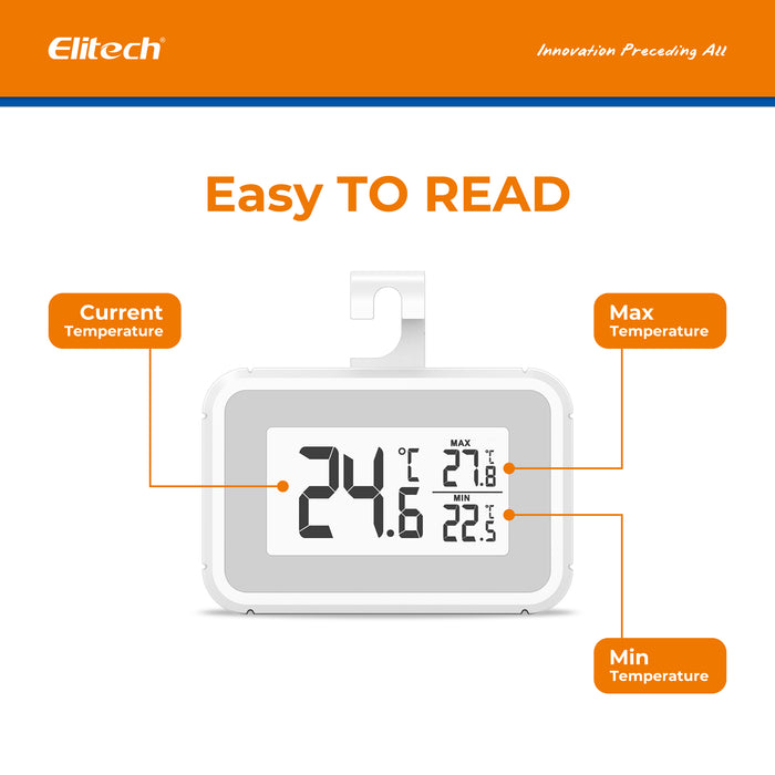 Elitech TM-2T Fridge Termómetro Digital Freeze Refrigerator termómetro impermeable