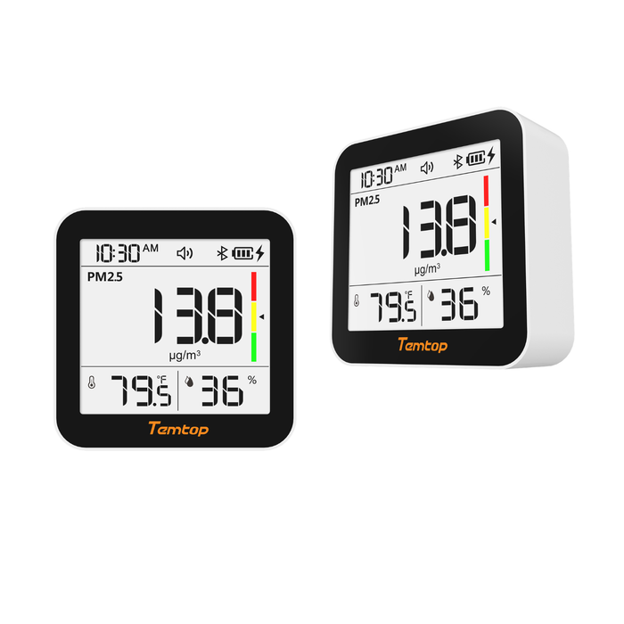 Temtop M10+ Smart Indoor Air Quality Monitor for CO2, AQI, PM2.5, VOC Temperature & Humidity with App