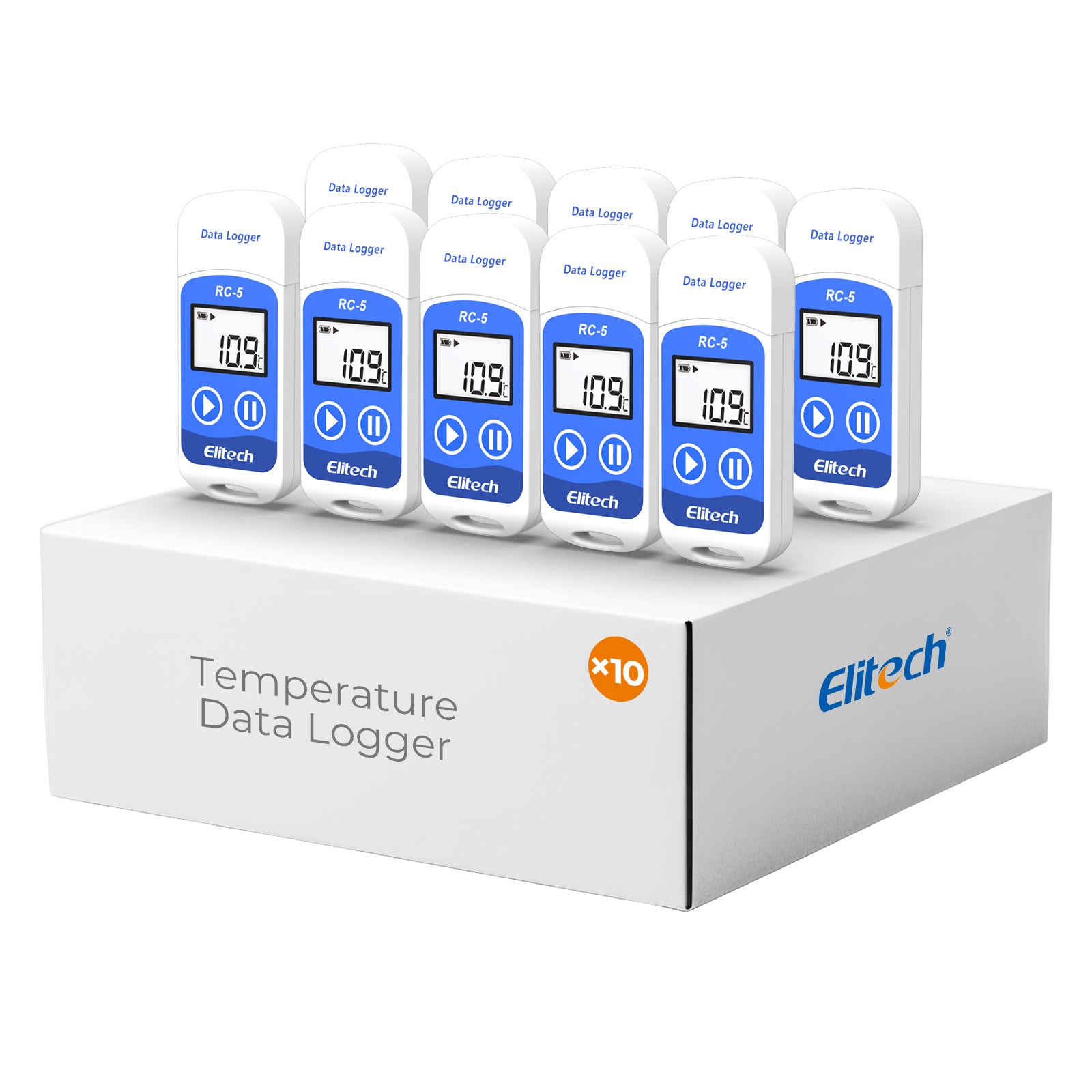 Elitech RC-5 Temperature Data Logger, Data Recorder, USB 2.0 Graphic Report, 32000 Points with Internal Sensor