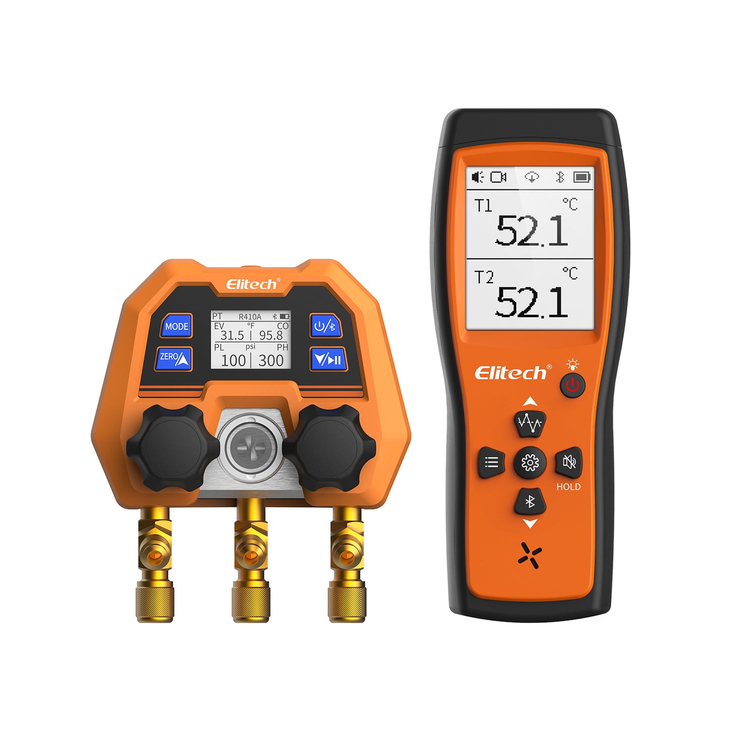 Elitech DMG-4B Digital Manifold Gauge App Control AC Heat Pump Gauges ...