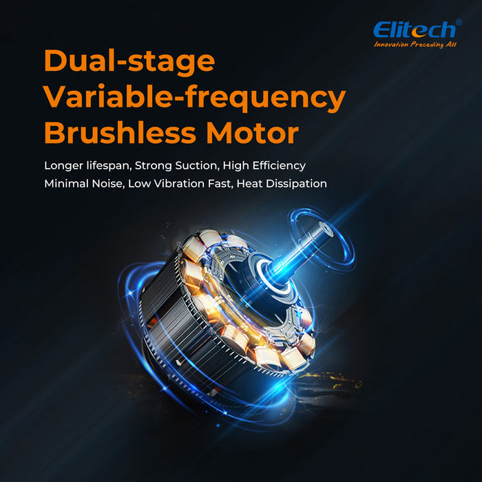 ELITech SVP-DC-Pro Smart Smart Incolse Vacuum Bomba A2L Compatible, bomba de vacío HVAC de 2 etapas con controlador Bluetooth, velocidad de bombeo de 1 l/s, presión extrema de 2pa, para HVAC/R