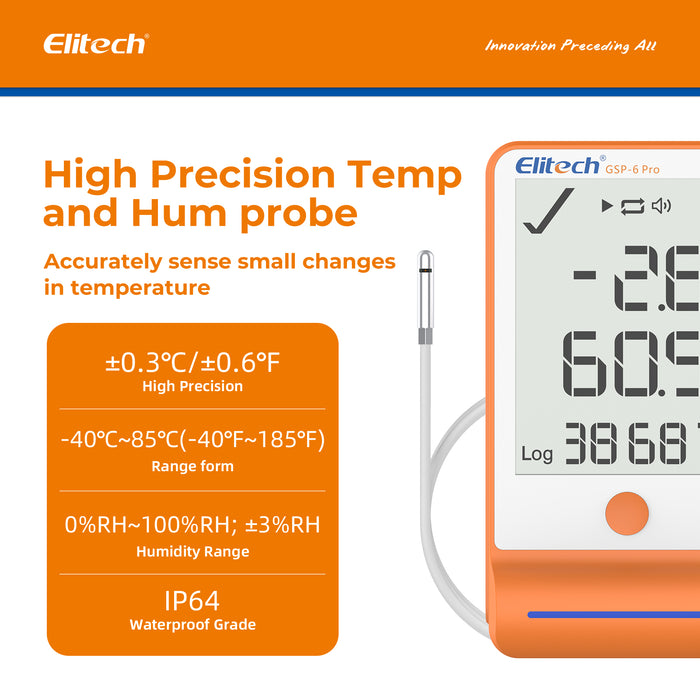 Elitech Humidity Sensor Elitech GSP-6Pro Bluetooth Temperature and Humidity Data Logger — ElitechEU