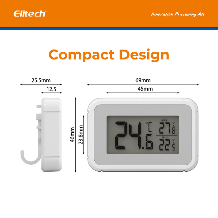 Elitech TM-2T Fridge Termómetro Digital Freeze Refrigerator termómetro impermeable