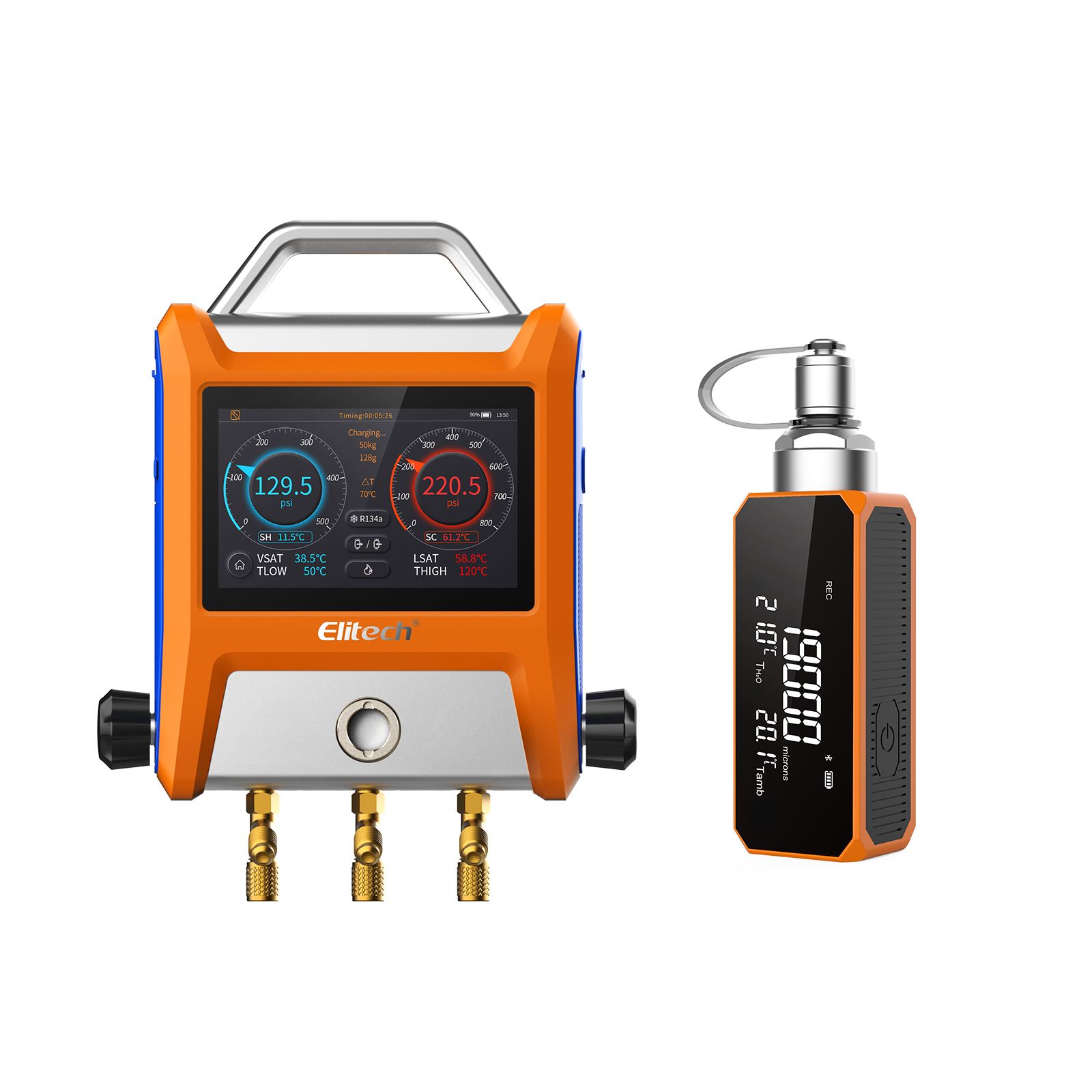 Elitech EMG-20V Intelligent Digital Refrigeration Heat Pump Manifold, 2 Valves, APP Control，Big Touch Screen