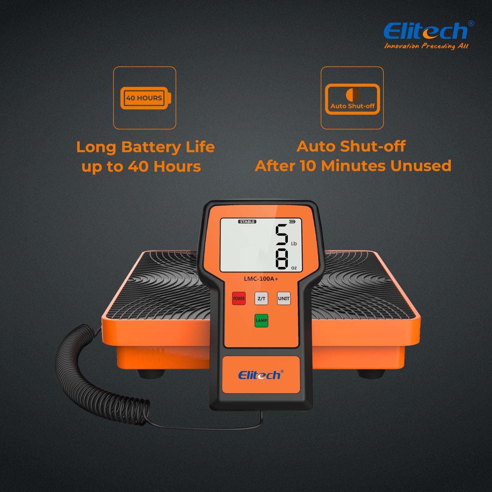 Elitech LMG-10 & LMC-100A+ Refrigeration Heat Pump Digital Manifold Gauge Set & Charging Recovery Scale 100kg, HVAC Dignostic Meter Kit