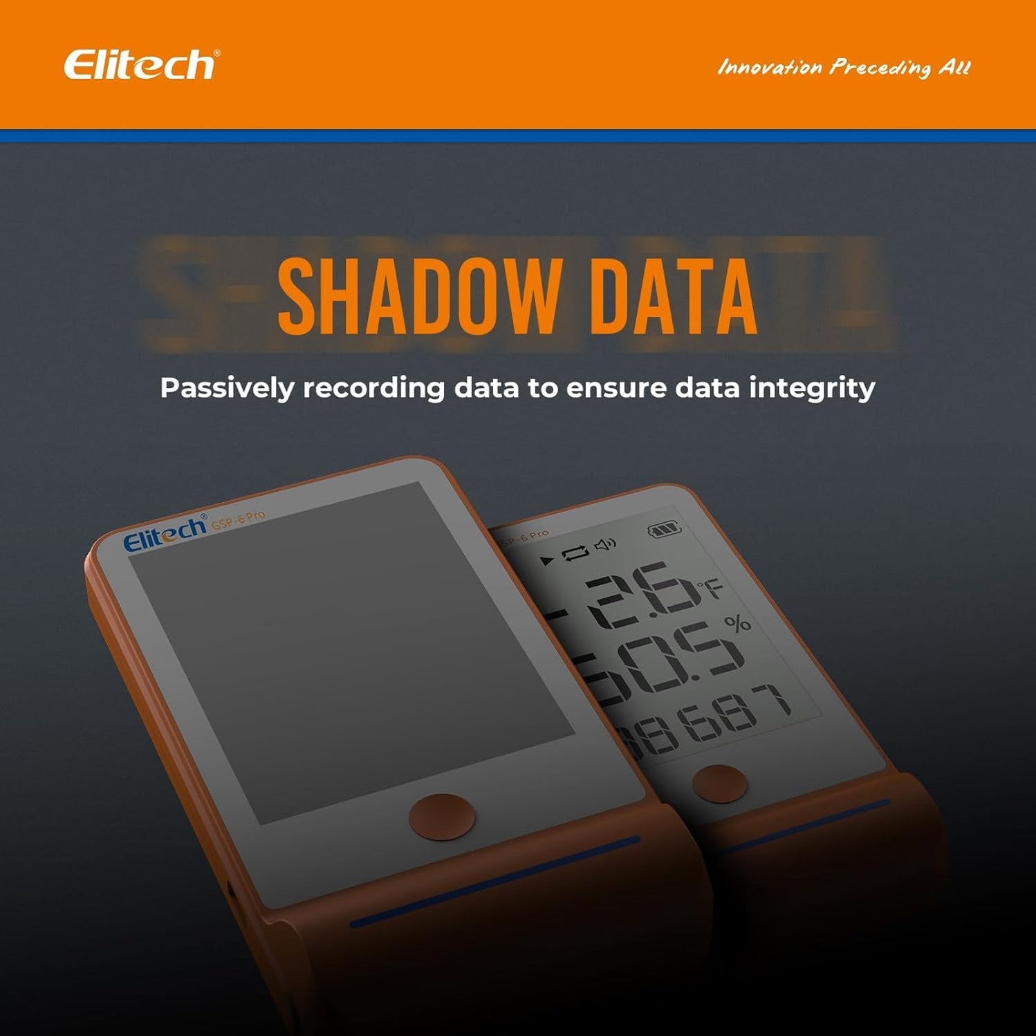 Elitech GSP-6G Temperature and Humidity Data Logger, Dual External ...