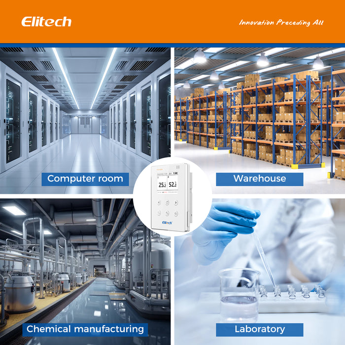 Elitech RCW-800W-WI WiFi Real-time Temperature Humidity Data Logger Water Leak Detector, SMS/Email/APP Alert, Cloud Data Storage, 10M Patch Cord (-40℃~80℃, : 0~100%RH)