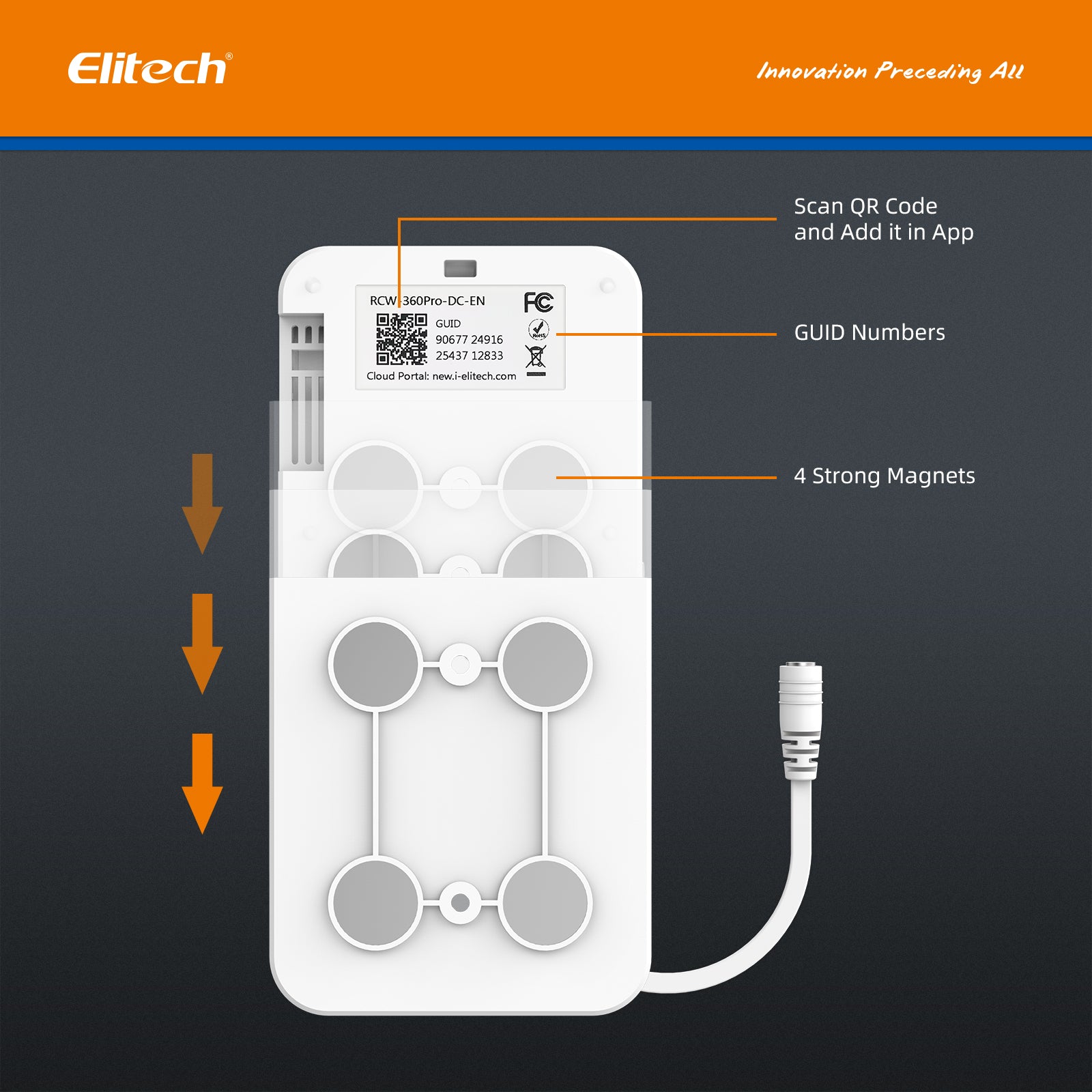 Elitech RCW-360Pro 4G Temperature Data Logger, Remote Real-Time Data Logger, APP/Cloud Data Storage (Need to buy probe separately)