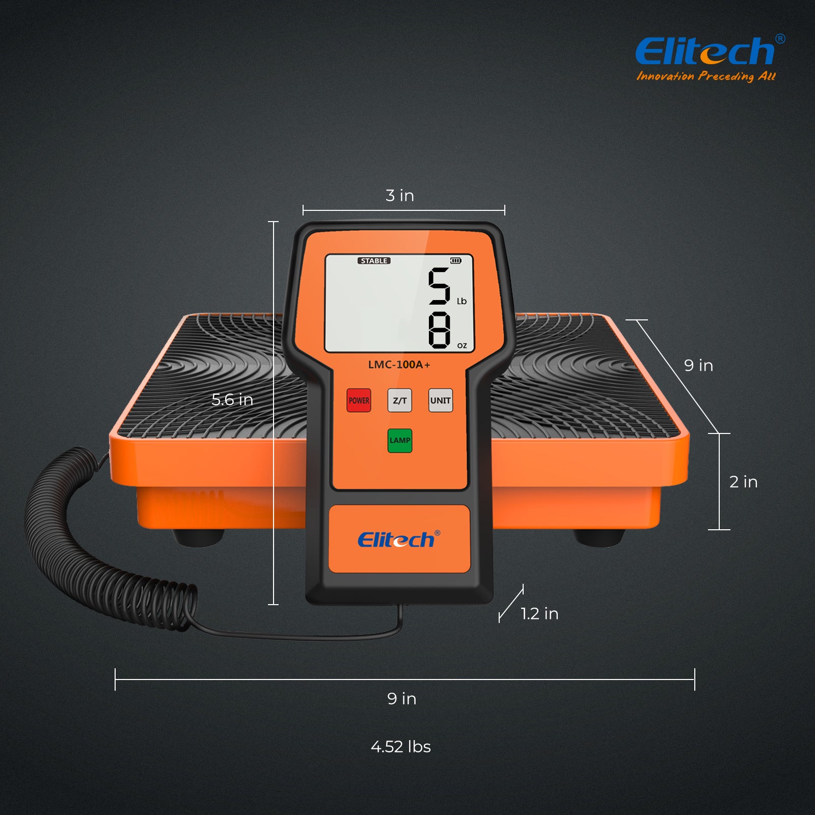 Elitech LMG-10 & LMC-100A+ Refrigeration Heat Pump Digital Manifold Gauge Set & Charging Recovery Scale 100kg, HVAC Dignostic Meter Kit