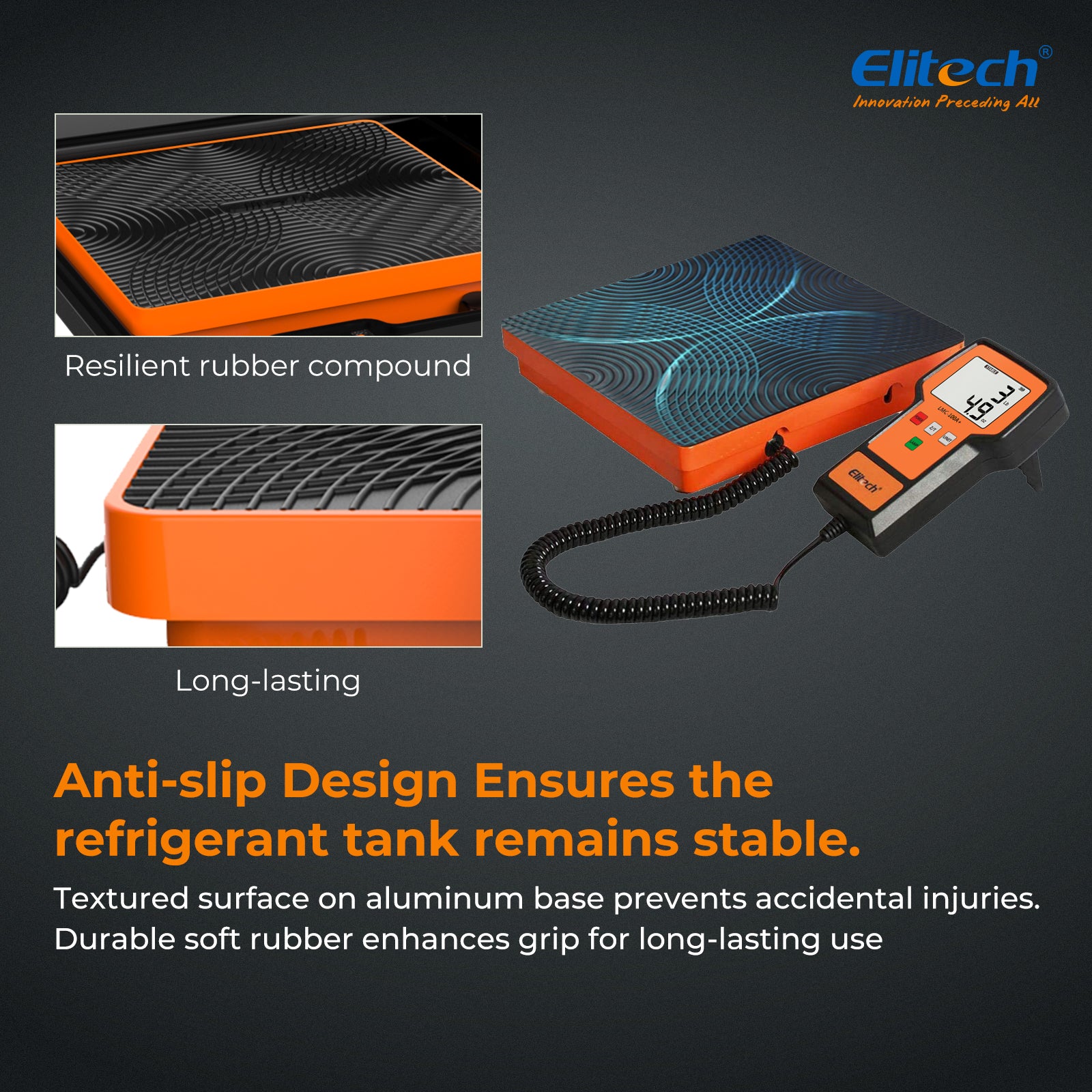 Elitech LMC-100F+ Refrigerant Heat Pump Scale Digital HVAC Charging Recovery Scale 110Lbs/50Kg, Resolution 2g