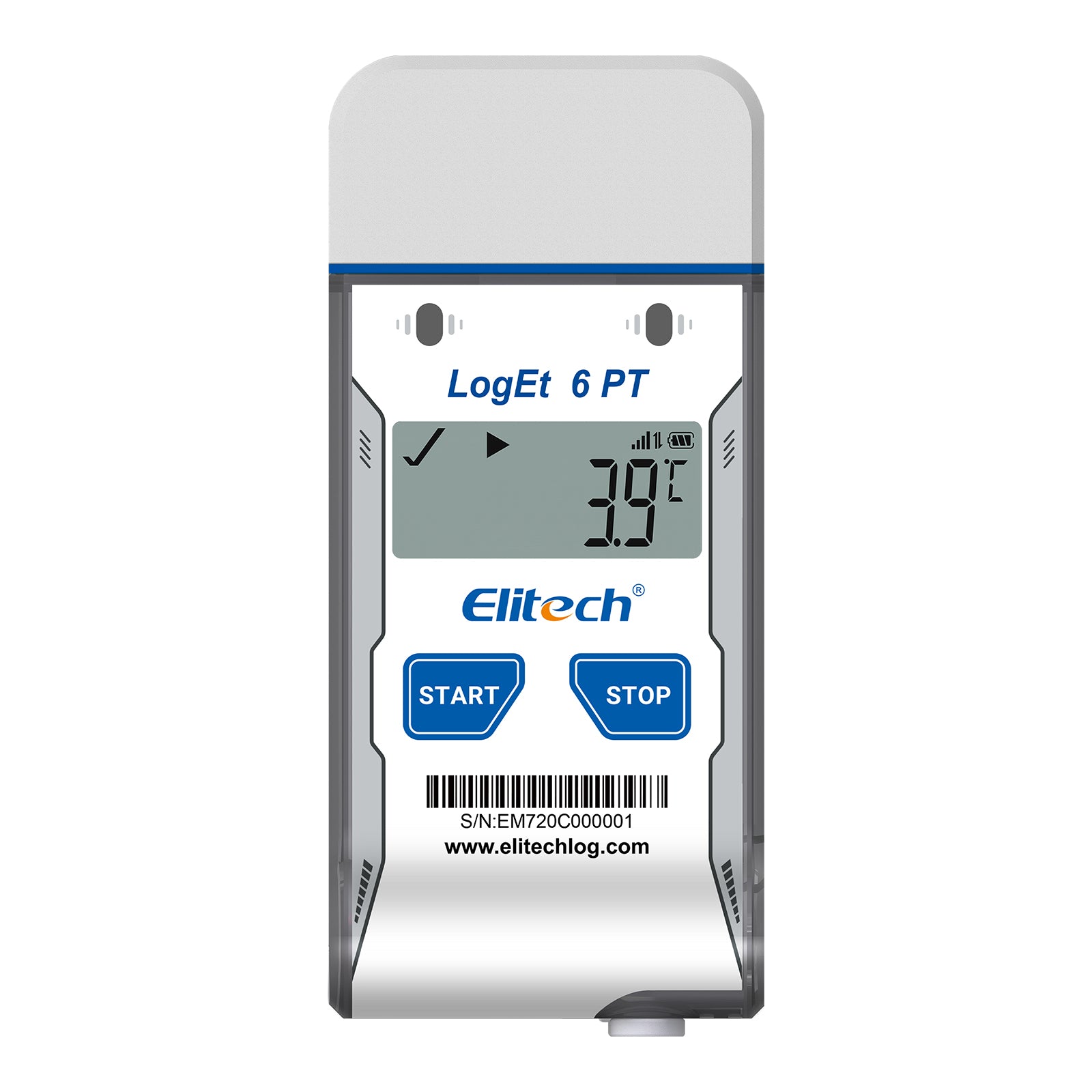 Elitech LogEt 6 PT Dry Ice Single-use USB Temperature Data Logger -85℃~50℃, 30 Days(Logging interval 5 min), 16000 Points, Shadow Data, PDF Report