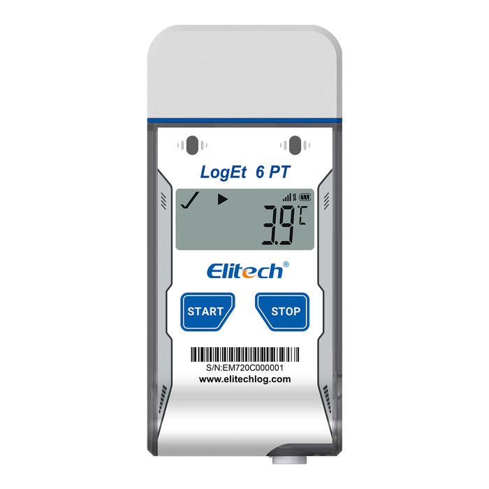 Elitech LOGGE 6 PT Trockeneis Einweg -USB -USB -Temperaturdaten Logger -85 ℃ ~ 50 ℃, 30 Tage (Protokollierungsintervall 5 min), 16000 Punkte, Schattendaten, PDF -Bericht