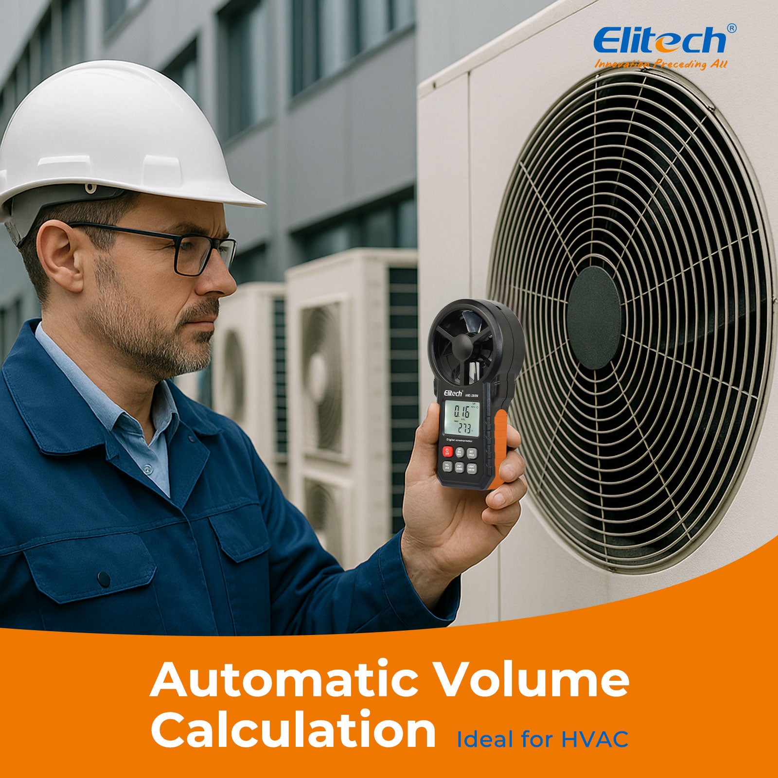 Elitech ANE-200W Bluetooth Anemometer, Digital Wind Speed Meter with Temperature and USB Data Export, CFM/CMM Air Flow Measurement, for HVAC and Environmental Testing