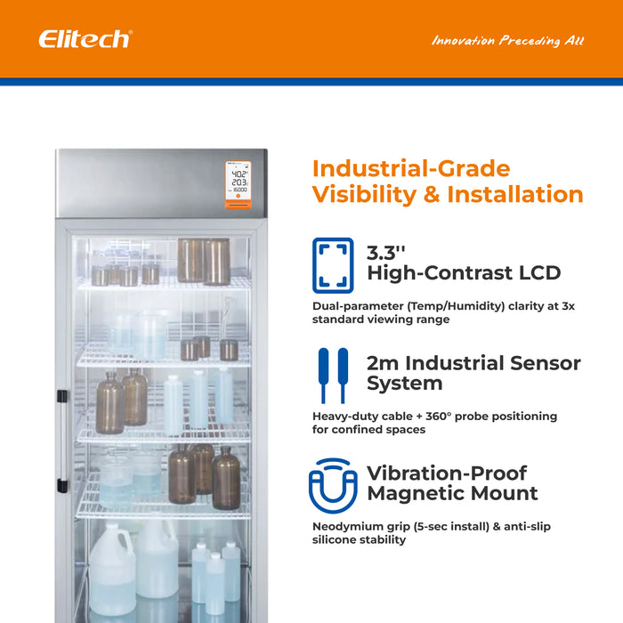 Elitech GSP-6Pro TE&THE Bluetooth Temperature and Humidity Data Logger Recorder with Calibration Certificate, 100000 Points, Shadow Data