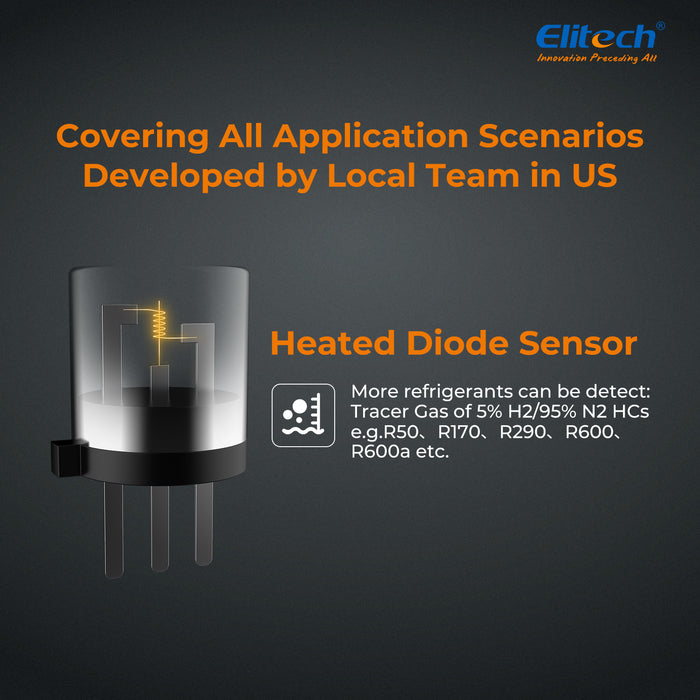 Elitech ILD-100H Portable Heated Diode Refrigerant Leak Detector - High-Sensitivity Halogen Refrigerant Leakage Detection Tool for HVAC & Automotive A/C, Quick Leak Location, Sound + Graphic Alerts