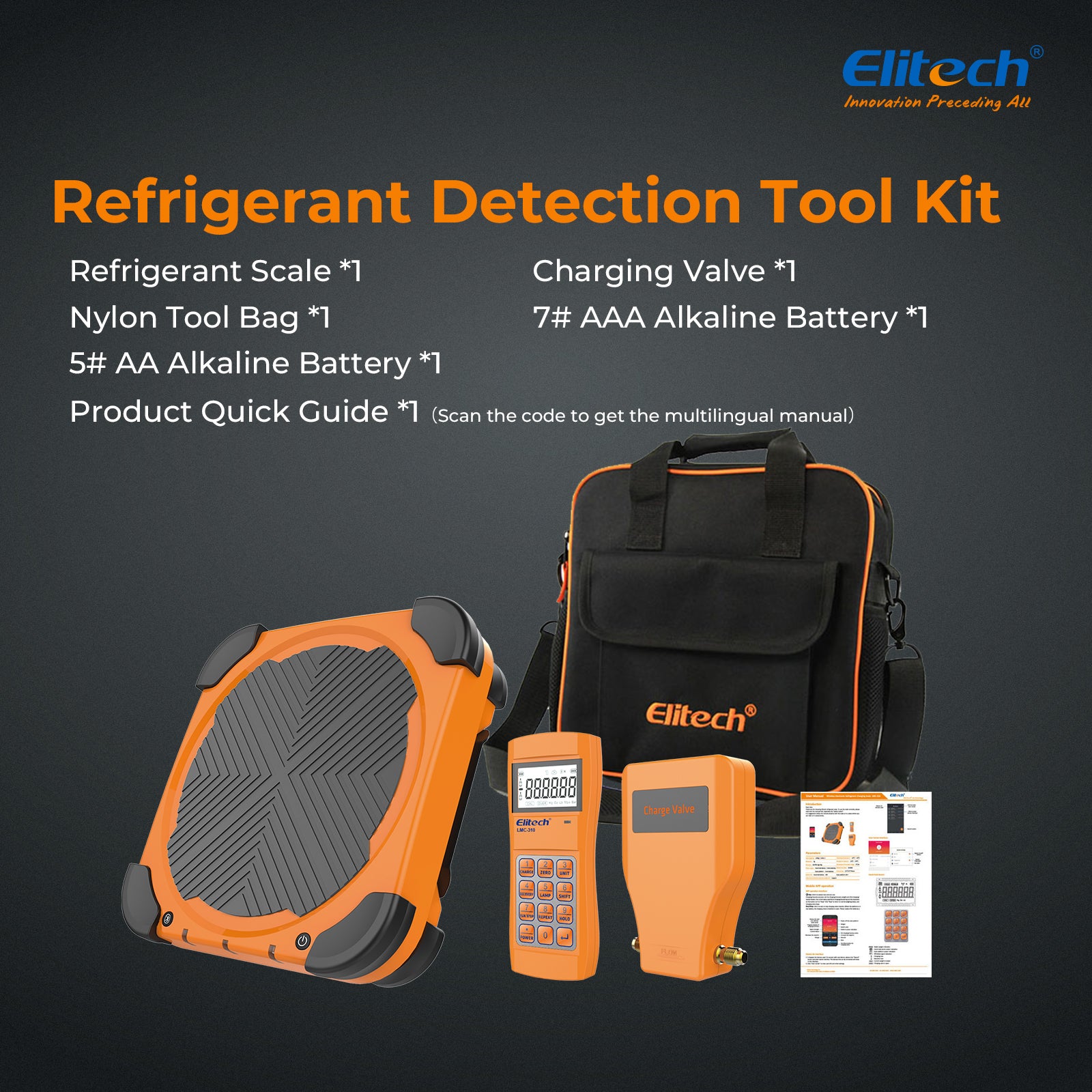 Elitech LMC-310 Wireless Refrigerant Heat Pump Scale HVAC Weight Scale with Overweight Protection 220Lbs/100Kg