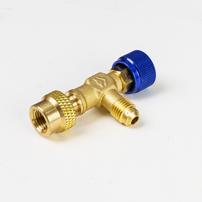 Elitech RCV134a Válvula de seguridad Válvula de carga de refrigerante Válvula de seguridad líquida de latón para R134a R22 R407 R404 1/4 pulg. Macho 1/4 pulg. Hembra Colector de aire acondicionado