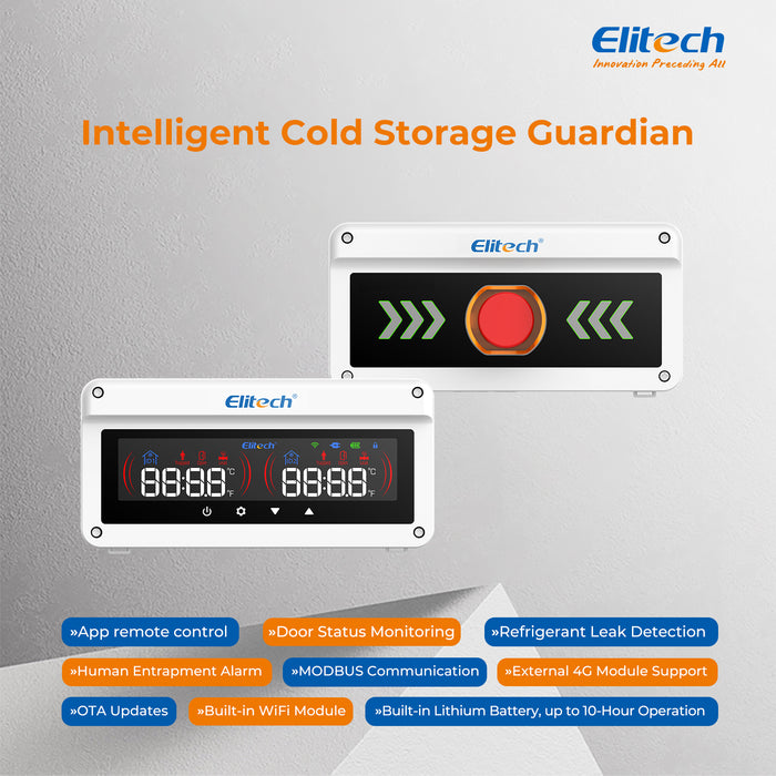 Elitech EAB-80-01 Multi-Function Cold Storage Alarm System for Gas Leak, Human Entrapment, Door Status & Overtemperature