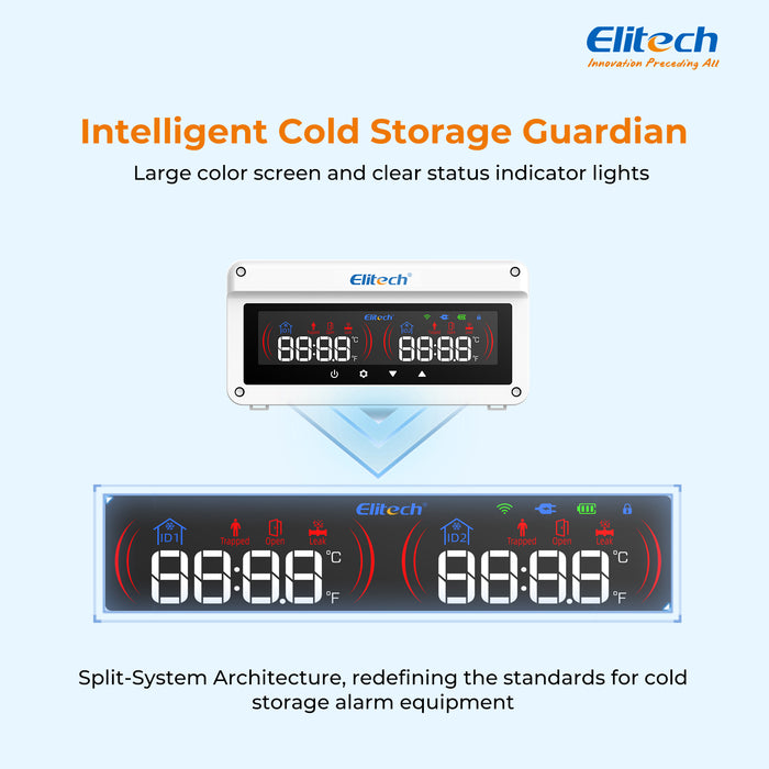 Elitech EAB-80-01 Multi-Function Cold Storage Alarm System for Gas Leak, Human Entrapment, Door Status & Overtemperature