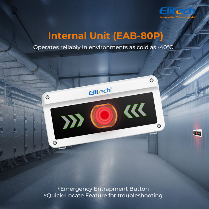 Elitech EAB-80-01 Multi-Function Cold Storage Alarm System for Gas Leak, Human Entrapment, Door Status & Overtemperature