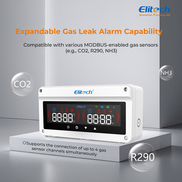Elitech EAB-80-01 Multi-Function Cold Storage Alarm System for Gas Leak, Human Entrapment, Door Status & Overtemperature