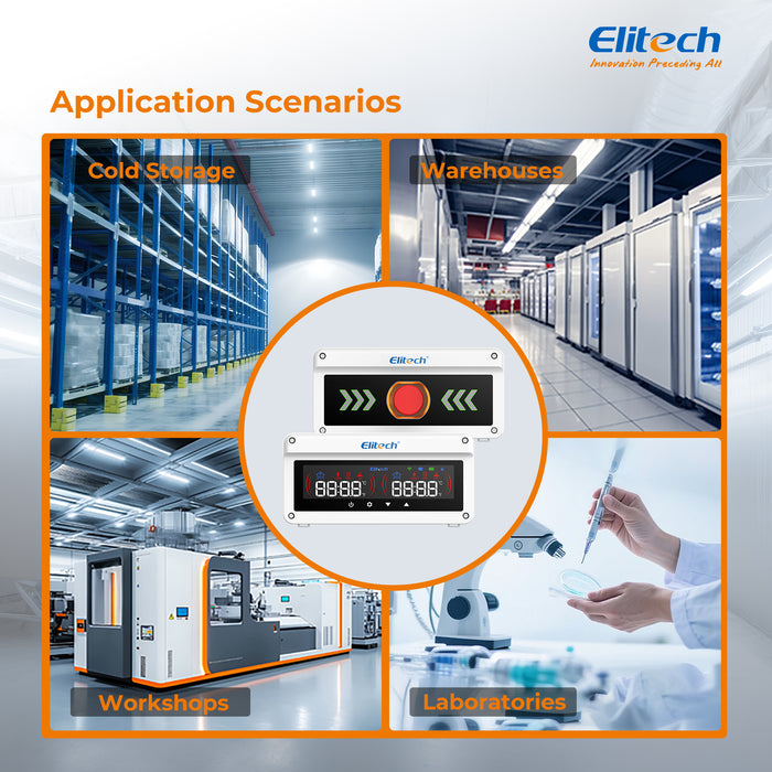 Elitech EAB-80-01 Multi-Function Cold Storage Alarm System for Gas Leak, Human Entrapment, Door Status & Overtemperature