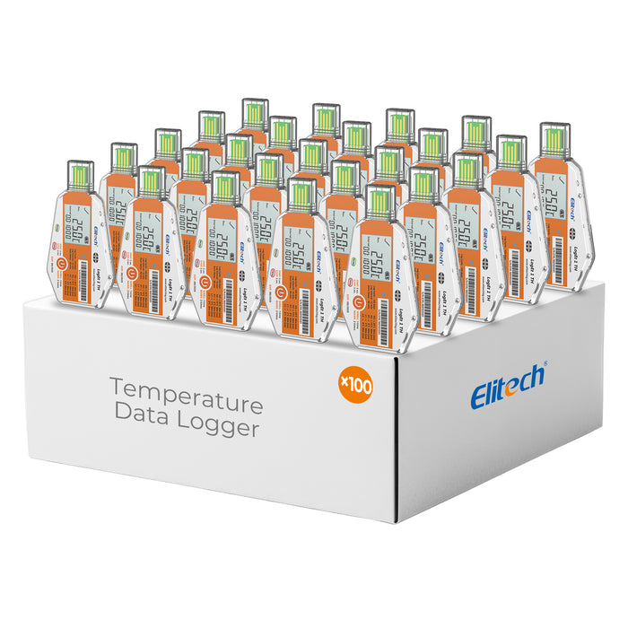 Elitech LogEt-1TH Registrador de datos de temperatura y humedad de un solo uso, Registrador de datos de vacunas y productos farmacéuticos, Registrador de temperatura desechable para vacunas y productos farmacéuticos