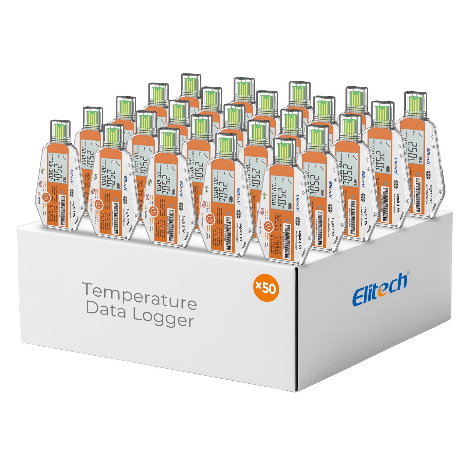 Elitech LogEt-1TH Single Use Temperature and Humidity Data Logger, Vaccine and Pharmaceutical Data Logger, Disposable Temperature Recorder for Vaccine and Pharmaceutical