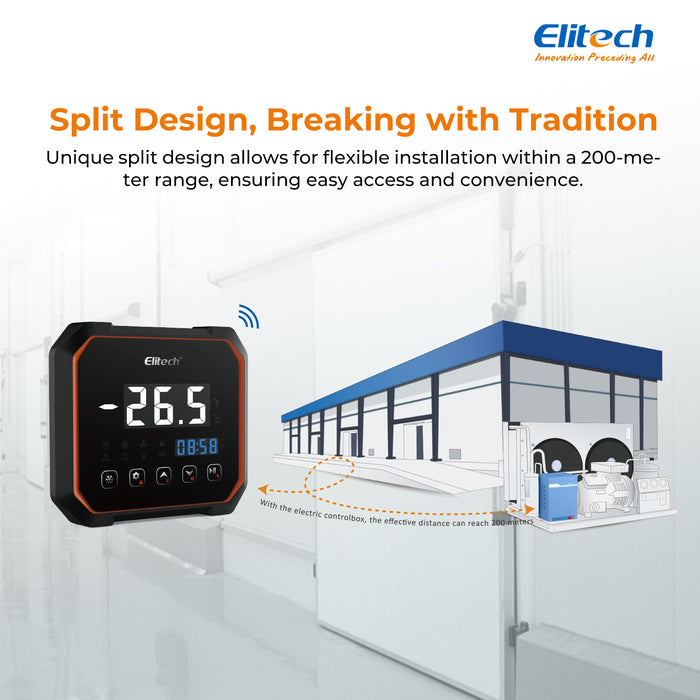 <tc>Elitech LS200 Panel de control eléctrico de plástico dividido monofásico WiFi con refrigeración 3HP, descongelación, ventilador, salida de luz y alarma 100-256VAC Red WiFi</tc>