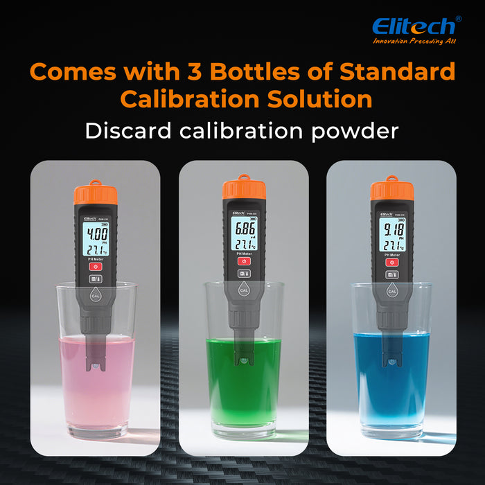 Elitech PHM-230 PH Meder con suministros de calibración, probador digital confiable para el pH, temperatura en soluciones en crecimiento, salud y rendimiento óptimos de la planta