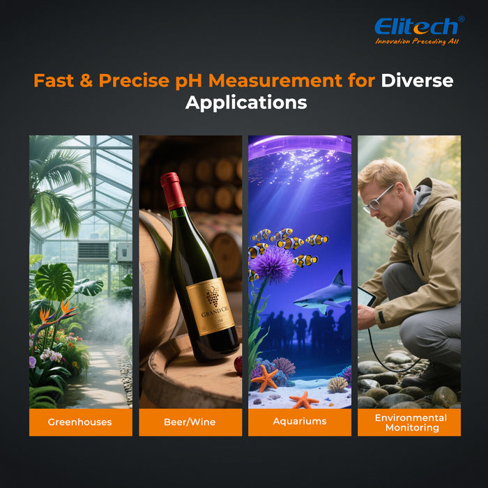 Elitech PHM-230 PH Meder con suministros de calibración, probador digital confiable para el pH, temperatura en soluciones en crecimiento, salud y rendimiento óptimos de la planta