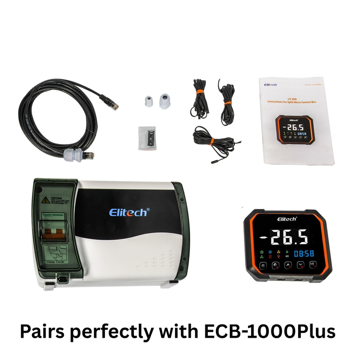 <tc>Elitech LS200 Panel de control eléctrico de plástico dividido monofásico WiFi con refrigeración 3HP, descongelación, ventilador, salida de luz y alarma 100-256VAC Red WiFi</tc>