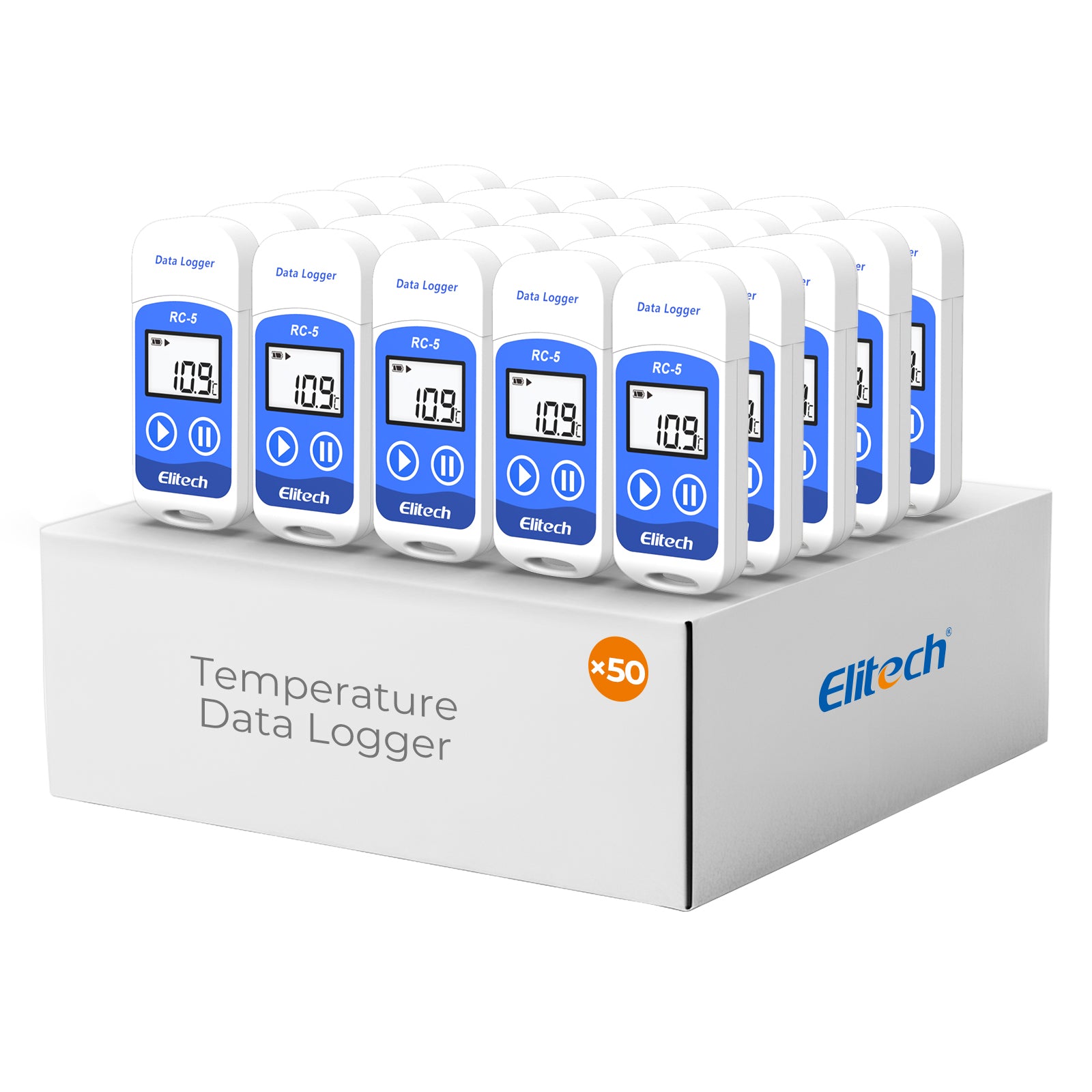 Elitech RC-5 Temperature Data Logger, Data Recorder, USB 2.0 Graphic Report, 32000 Points with Internal Sensor