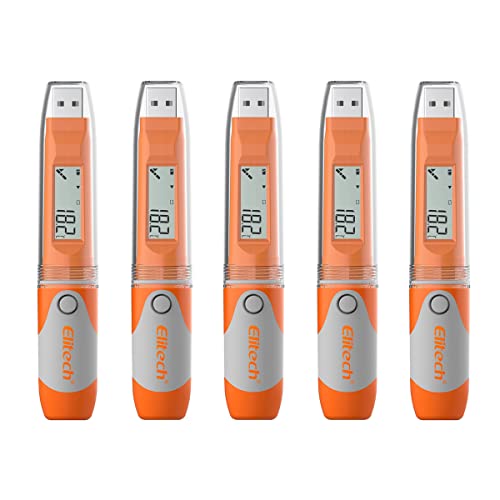 【Pack】Elitech RC-51H USB Temperature Humidity Data Logger, 32000 Recordings, PDF Report, 2-Year Battery Life, Calibration Certified