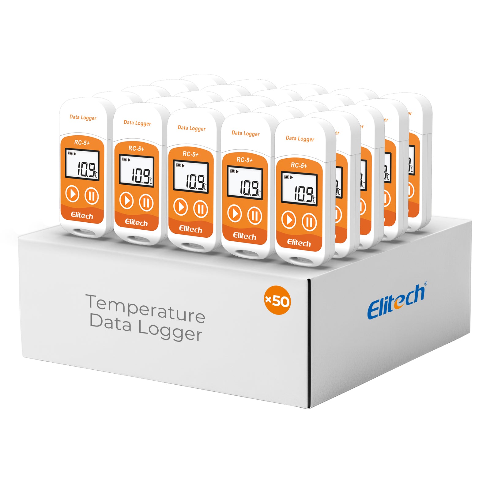 Elitech RC-5+ Temperature Data Logger, PDF USB Temperature Data Recorder, 32000 Points, with Calibration Certified