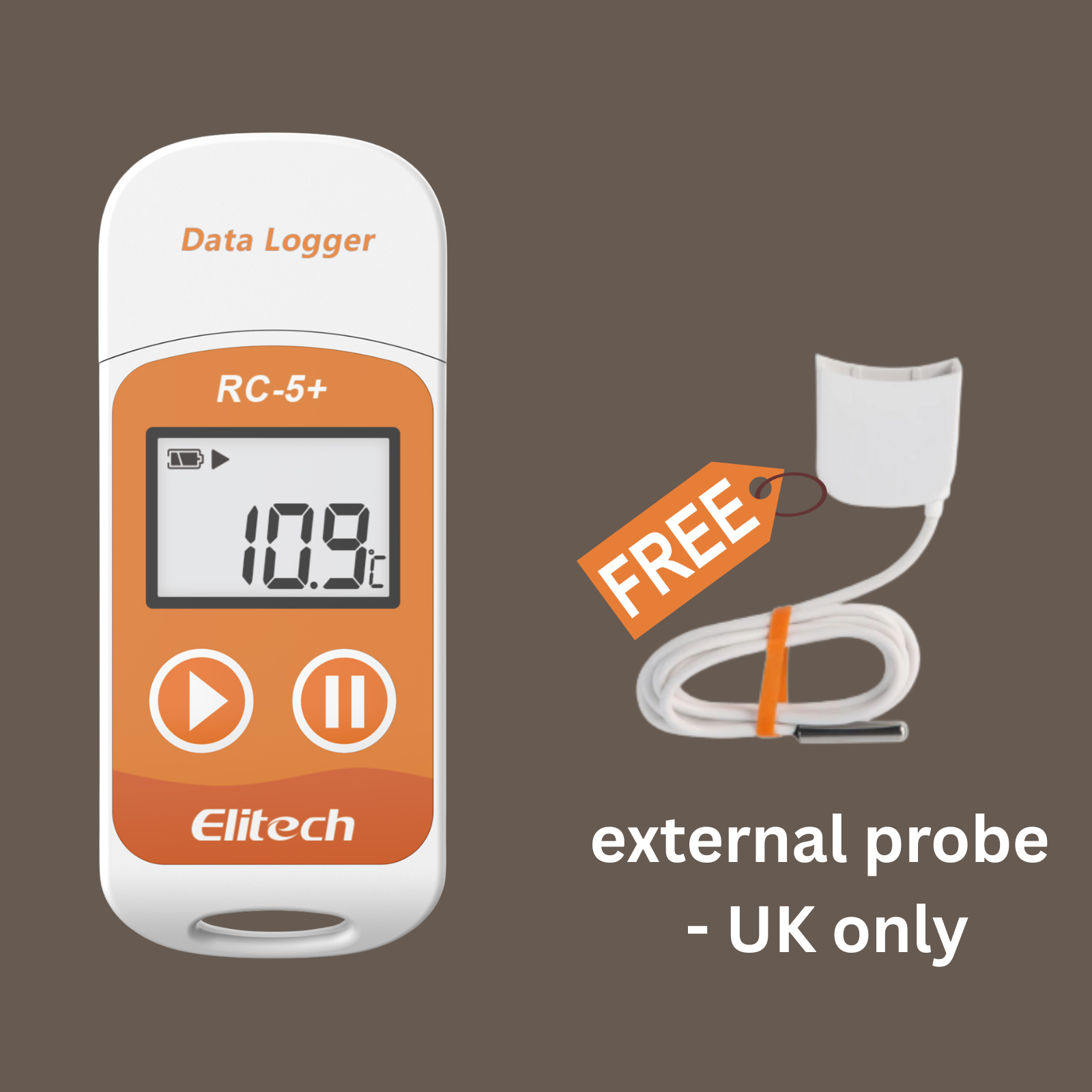 Elitech RC-5+ Temperature Data Logger, PDF USB Temperature Data Recorder, 32000 Points, with Calibration Certified
