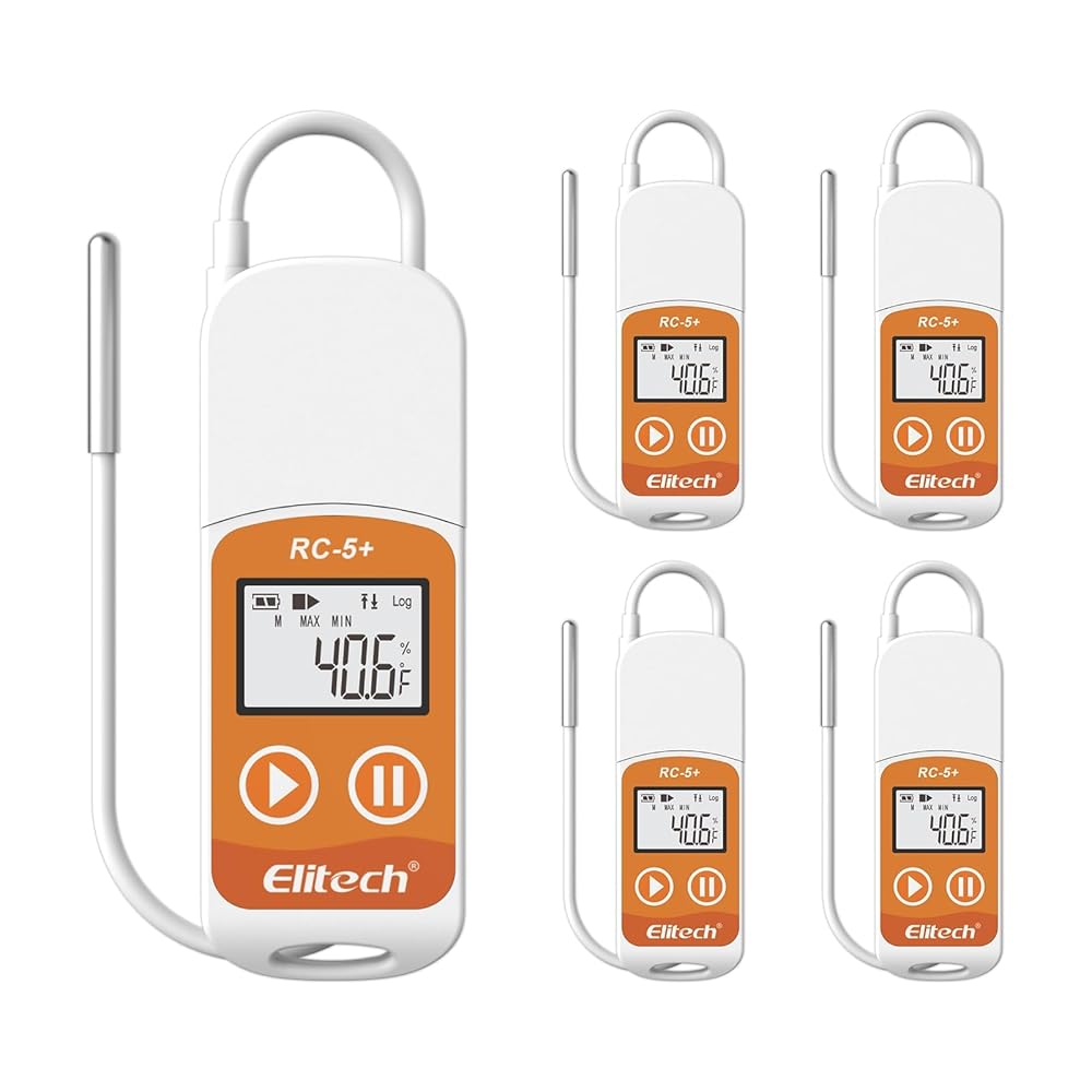 【Pack】Elitech RC-5+ TE PDF USB Temperature Data Logger with External P ...