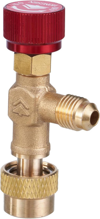 Válvula de seguridad de carga de refrigerante Elitech RCV410A R32 R410a, 1/4" Masculino a 5/16" Conectores hembra de latón de baja pérdida para colector de aire acondicionado R32 R410a