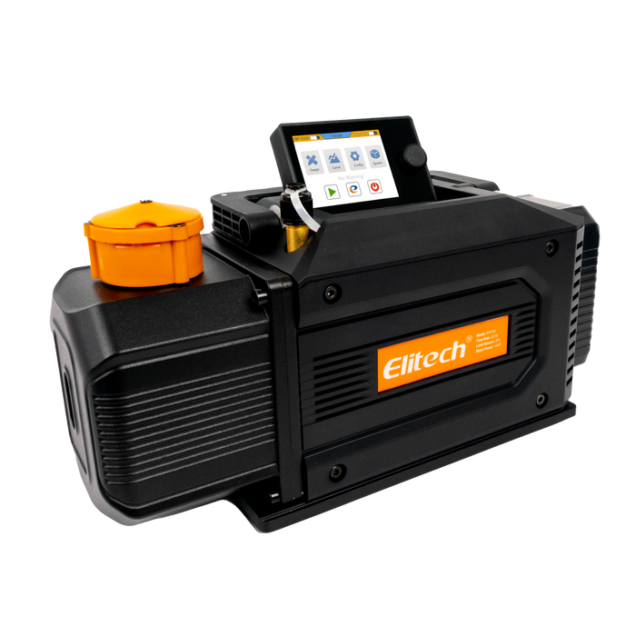 Elitech SVP-DC-PRO Smart Cordsless Vacuum Pump A2L compatible, pompe à vide HVAC en 2 étapes avec contrôleur Bluetooth, taux de pompage 1 l/s, pression extrême 2PA, pour HVAC/R