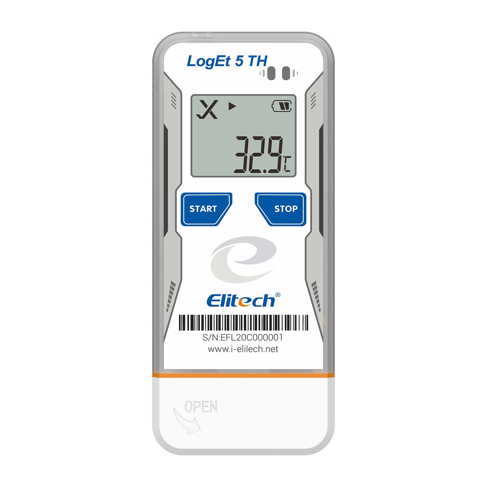 Elitech LogEt 5 TH Temperature and Humidity Data Logger Reusable Recorder, Shadow Data, Auto PDF/ CSV Report, 32000 Points